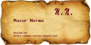 Mazur Norma névjegykártya